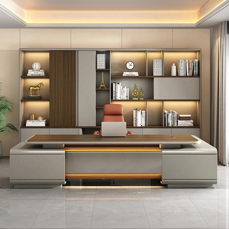 Modell DBT008 Executive Desk, elnök/Elnöki irodai íróasztal, prémiumnagy menedzser íróasztal irodai székkészlettel a menedzser számára\\irodája